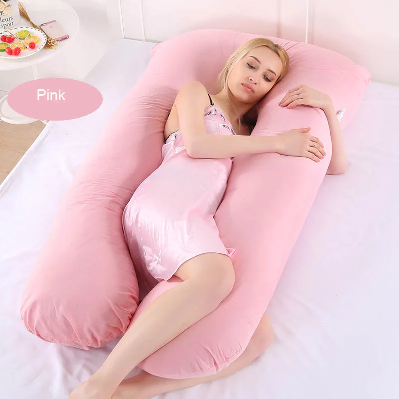 Cotton Pink U Форма Подушка для беременных и кормящих всего тела хлопковая наволочка подушки для беременных для спящий на боку Беременность Для женщин спальный Поддержка постельные принадлежности подушка для беременных - Цвет: Cotton Pink