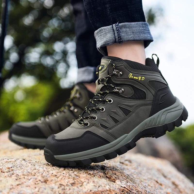 Najtaniej High top Outdoor Men buty górskie wodoodporne 2019 jesienne i zimowe buty trekkingowe męskie na co dzień ciepłe męskie buty do wędrówek górskich wspinaczka