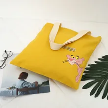 Напрямую от производителя, в Корейском стиле, Холщовая Сумка через одно плечо, мультяшная Розовая пантера, уличная сумка для девочек, современная и