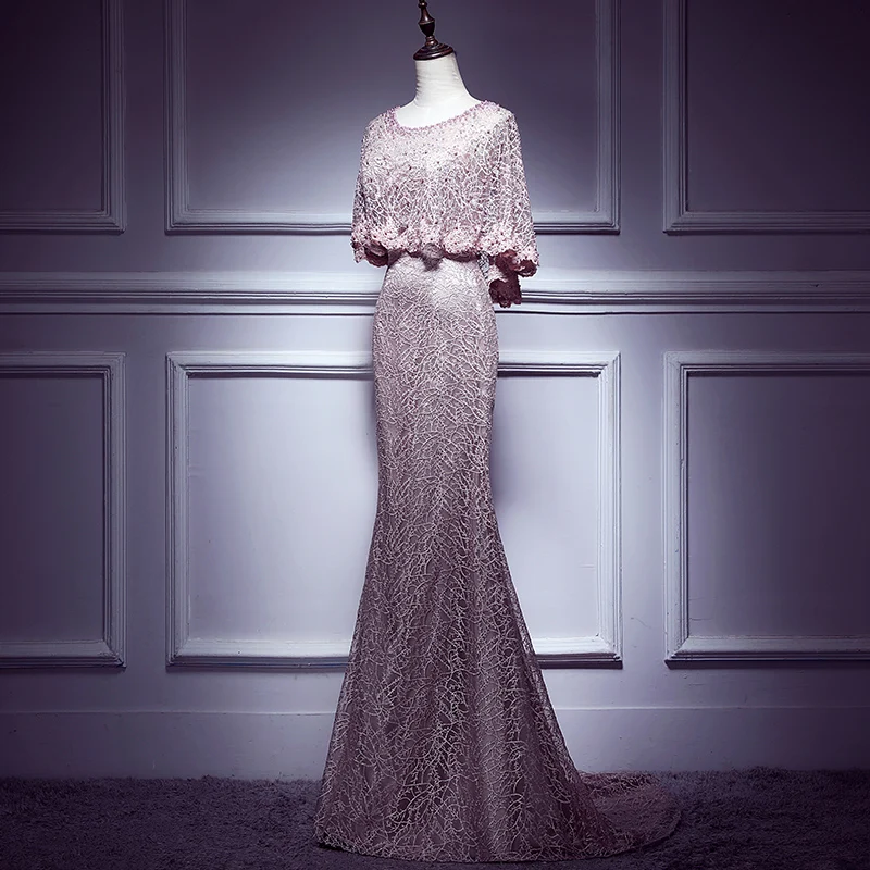 

Elegant Pink Mermaid Formal Party Dress Qipao Exquisite Bling Rhinestone Lady Evening Party Gown Luxury Trailing Robe De Soiree