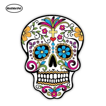 

HotMeiNi 13cm X 9.8cm Mardi Gras Skull Mardigras Sugar Skull Funny Car Sticker Vinyl Car Truck Bumper Car Decal Styling