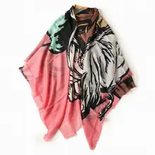 Bogeda зимний шарф из чистого кашемира женские модные шарфы с принтом шаль тонкий пашмины леди Высокое качество
