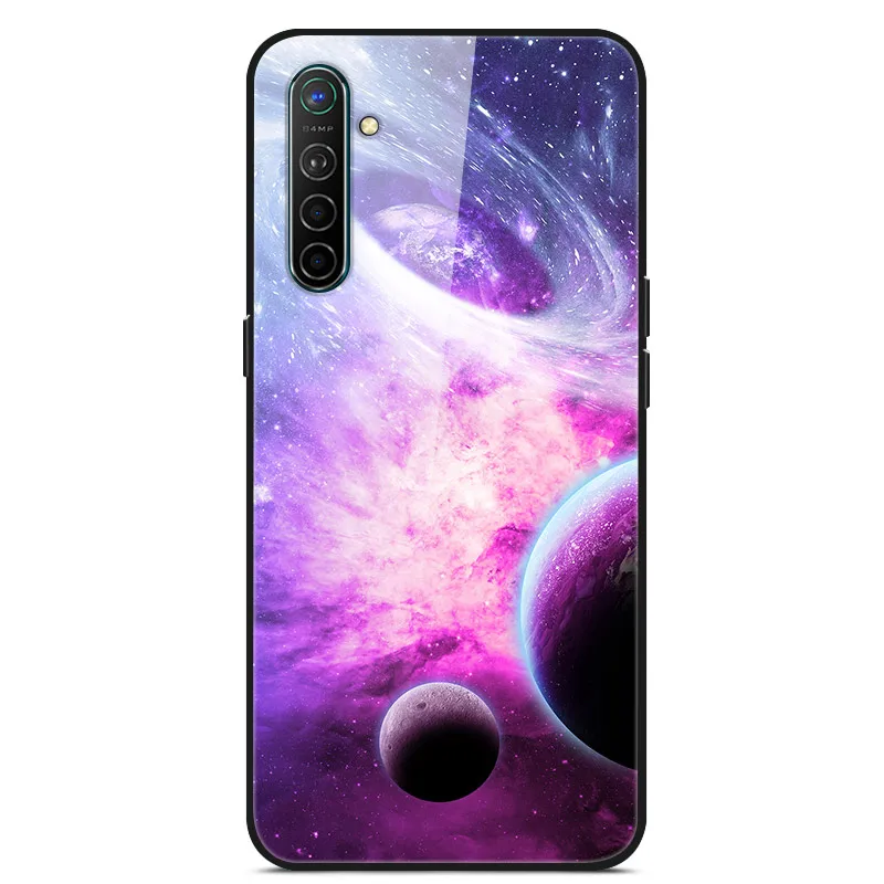 Шоколад Чехол для Oppo Realme X2, чехол из закаленного твердого стекла для Oppo Realme XT X2 Pro, чехол, мягкий силиконовый бампер с принтом - Цвет: Шоколад