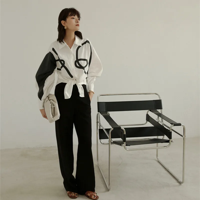 Lantern Sleeve Designer Top Autumn Loose Shirt