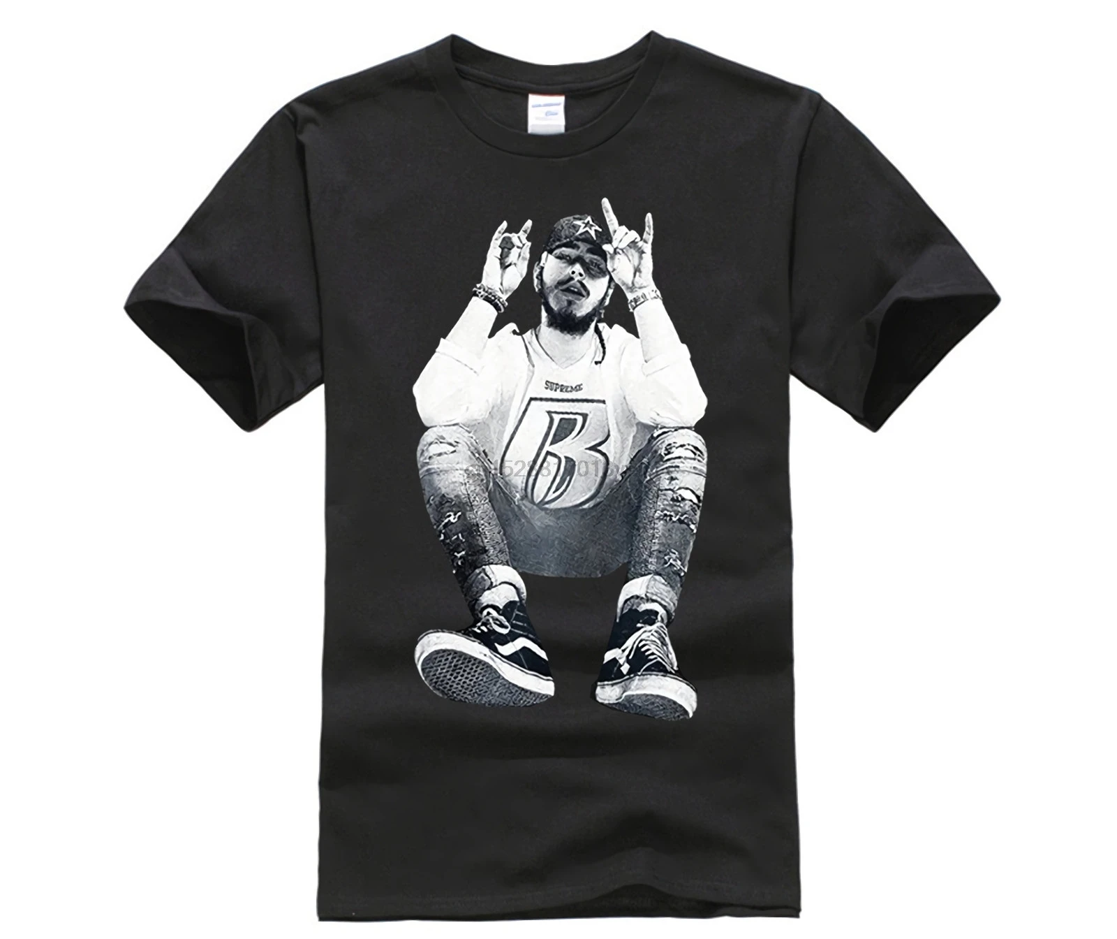 Mannen Tops Tees 2018 Zomer Mode Nieuwe Korte Mouw Hip Hop Tee T shirt mannen Post Malone Rap Yo |
