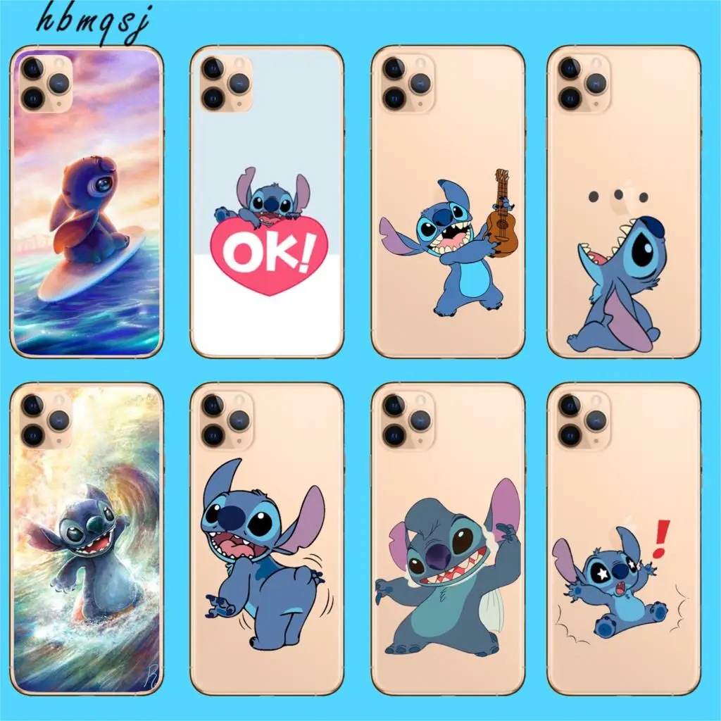Cartoon for iphone 11 pro case silicone soft tpu stich cute original funny funda mobile phone back cover |