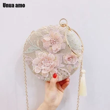 Unua amo, роскошный вечерний клатч в стиле ретро с кисточками, ручная работа, вышивка в виде цветов, Круглый вечерний клатч, сумочка, сумки на день, свадьбу