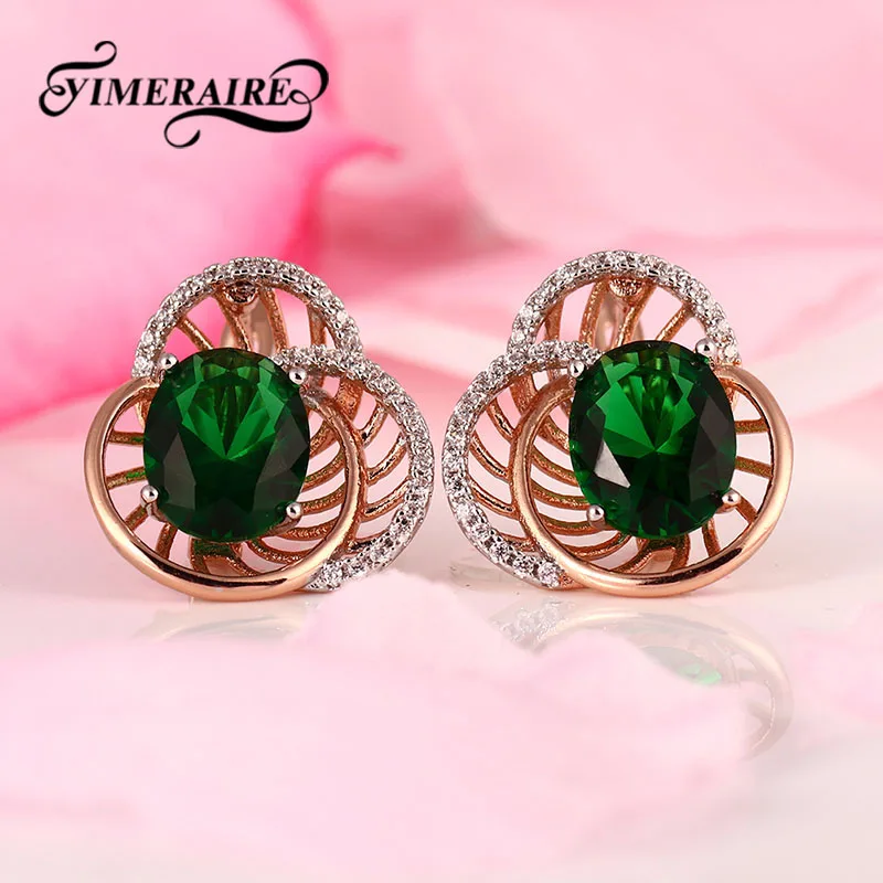 Красивые Дизайнерские серьги Huggie из розового золота 585 года, милые серьги-гвоздики ручной работы с круглыми кристаллами для женщин, массивные ювелирные изделия, cc серьги