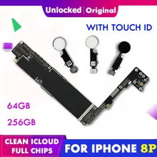 Оригинальная материнская плата Touch ID для iphone 8plus 64g 256g iCloud Полная разблокировка 8 P материнская плата с отпечатком пальца 8plus