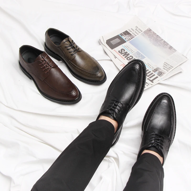 Размеры 37-48; Мужская официальная обувь; Удобная стильная деловая официальная обувь для мужчин;#907
