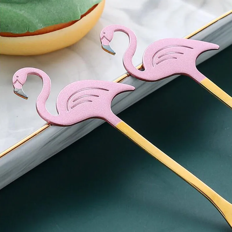 Stainless Steel Flamingo Coffee Scoop Tableware Cute Ice Cream Teaspoons Stirring Spoon