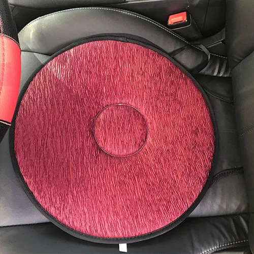 Wine red 360 градусов вращения подушки Коврики для стула автомобиля офиса дома нижние сиденья дышащий стул подушка для пожилых беременных женщин - Цвет: Wine red