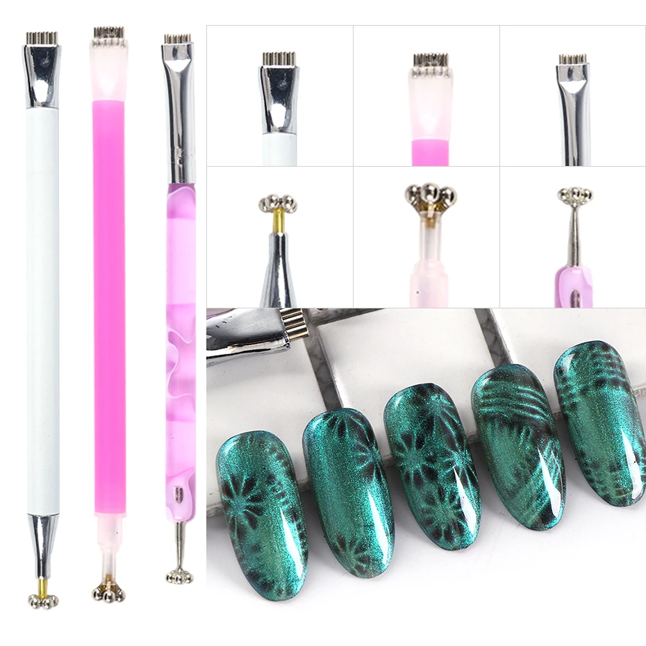 25 Styles Magnet Fr Gel Varnish Nail Tool Cat Eye Magnet Nail Art Stick 3D Multi Line Strip Effect Magnetic Pen Manicure LE1612