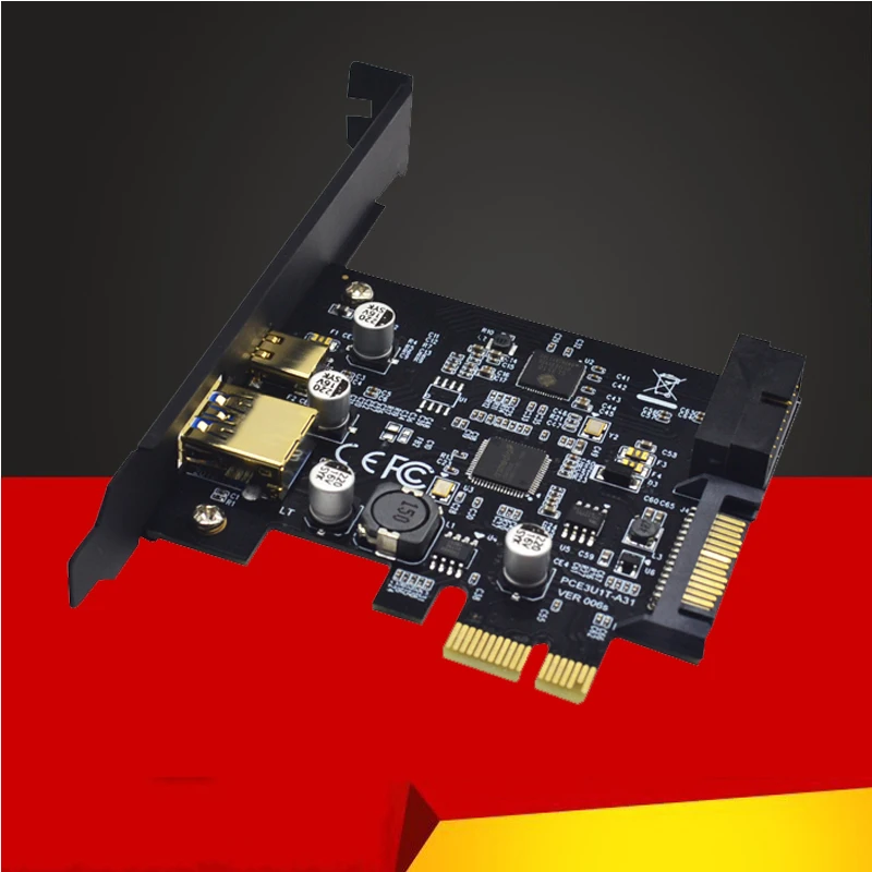 H1111Z USB 3,0 PCI-E карта расширения адаптер Внешний USB3.0 порт+ 2.4A Быстрая зарядка внутренний 19pin разъем SATA питания PCI-E карта