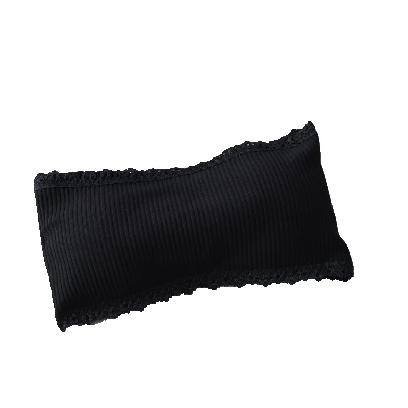 Women Lingerie Bra Vertical Striped Strapless Cotton Invisible Chest Tube Top Inside Dress Lace Side