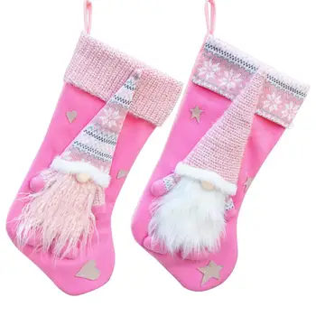 

Cute Christmas Stocking Santa Claus Hanging Gift Bag For Christmas Tree Fireplace Decoration