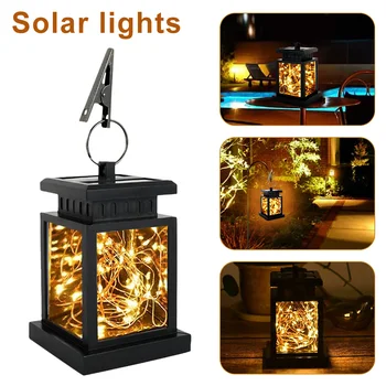 

30 LED IP65 Solar Powered Hanging Lantern Lights Waterproof Solar Outdoor Lamp with Strong Clip for Garden Backyard Decoration