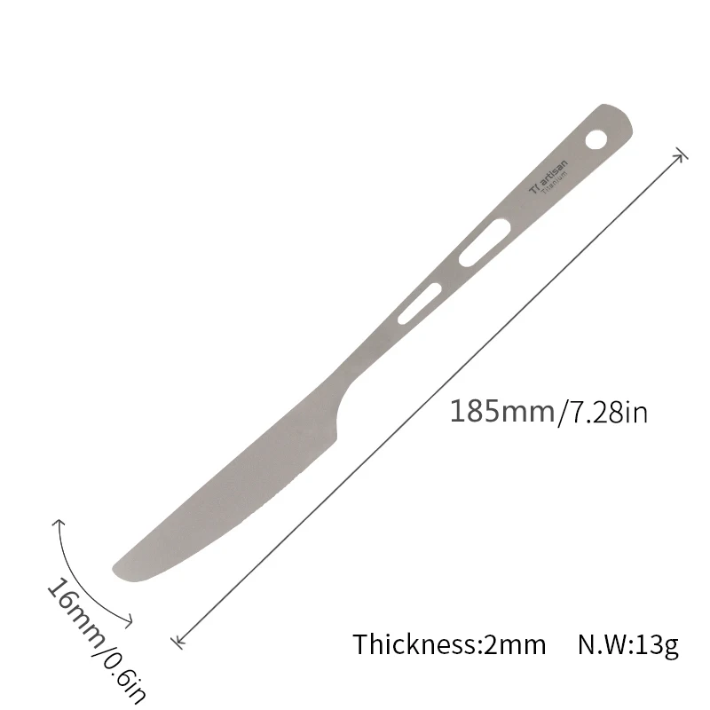 Tiartisan кухонные инструменты легкие столовые приборы Kinfe вилка ложка для наружного и домашнего спорта комплект столовых приборов Титановая посуда набор - Цвет: Knife