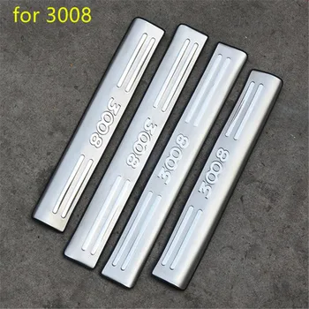 

car-covers High quality stainless steel Scuff Plate/Door Sill for 2013-2019 Peugeot 3008 Car styling Car styling