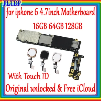 

for iphone 6 4.7inch Factory unlocked Motherboard With/ Without Touch ID 100% Original for iphone 6 Logic board 16GB 64GB 128GB