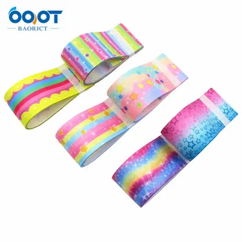 

OOOT BAORJCT L-20406-233,38mm,10yards Colorful stars geometric Printed grosgrain Ribbons,bow cap DIY accessories decorations