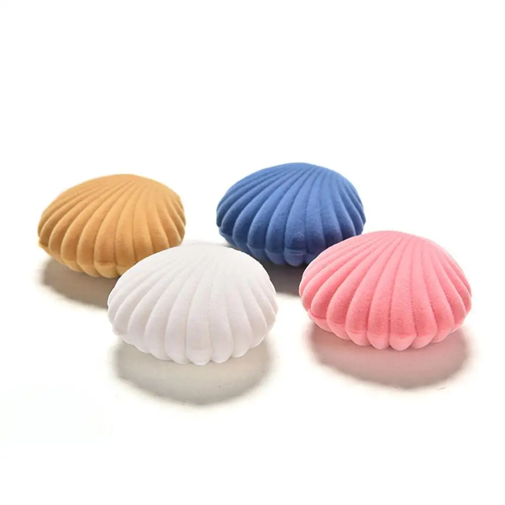 

Cute Shell Velvet Gift Box Ring Pendant Jewelry Earrings Storage Display Case New