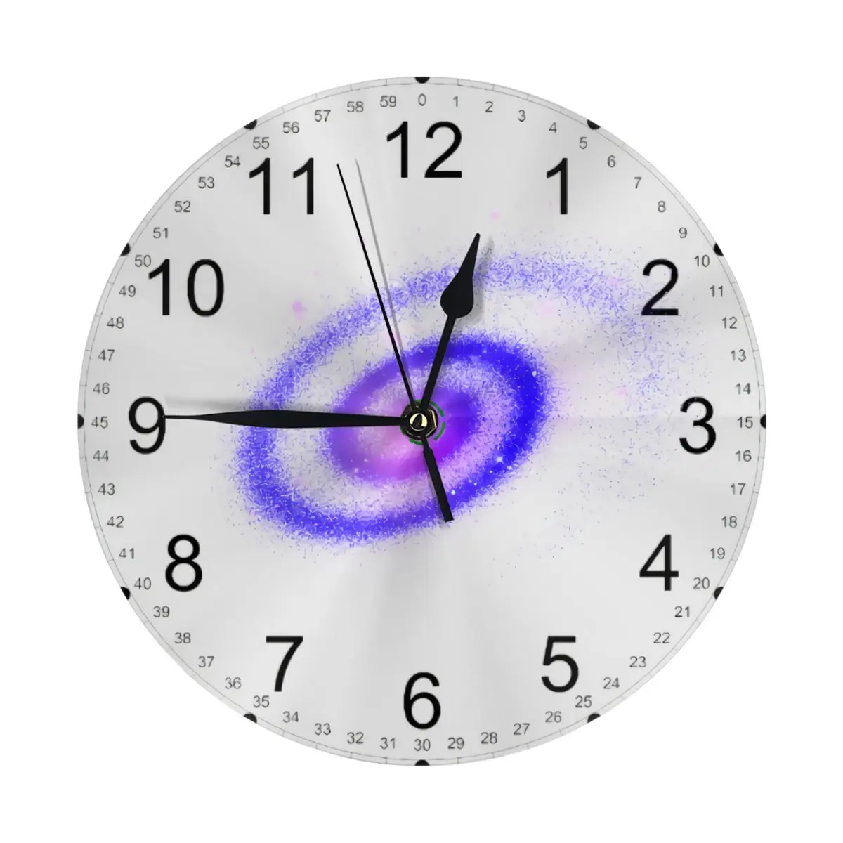 

Purple Nebula Round Wall Clock 10 Inch Silent Non Ticking Battery Operated For Living Room Kitchen Bedroom Office