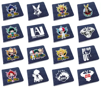 

Anime My Hero Academia Men Short Bi-fold Blue Wallet Zipper Women Coin Purse Unisex ID/Credit Card Holder For Boys Girl