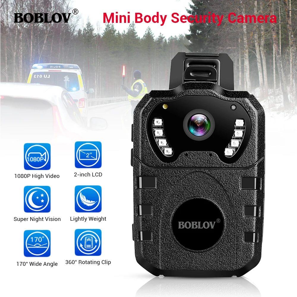 BOBLOV WN10 HD 1080P Body Cam Portable IR Night Vision Police Camera Loop Recording Security