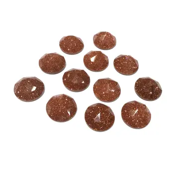 

10 PCS Surface Natural Stones Cabochon Beads Round Gold Sand Stone No Hole Beads for Making Jewelry accessories Size 16mm