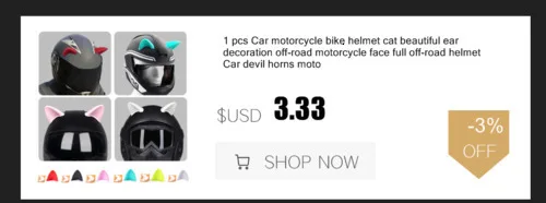1 pcs Car motorcycle bike helmet cat beautiful ear decoration off-road motorcycle face full off-road helmet Car devil horns moto