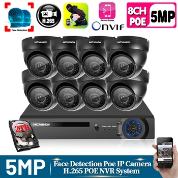 

Face Detection H.265 POE 5MP Video Surveillance Kit 8CH NVR CCTV System 5megapixels Weatherproof CCTV Security 5MP POE IP Camera