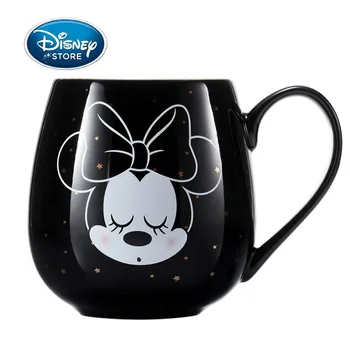 

Disney 430ML Mickey Mouse Starry Sky Couple Cup Ceramic Milk Coffee Creative Drinking Water Cups Fashion Gift Free Spoon Cup Lid