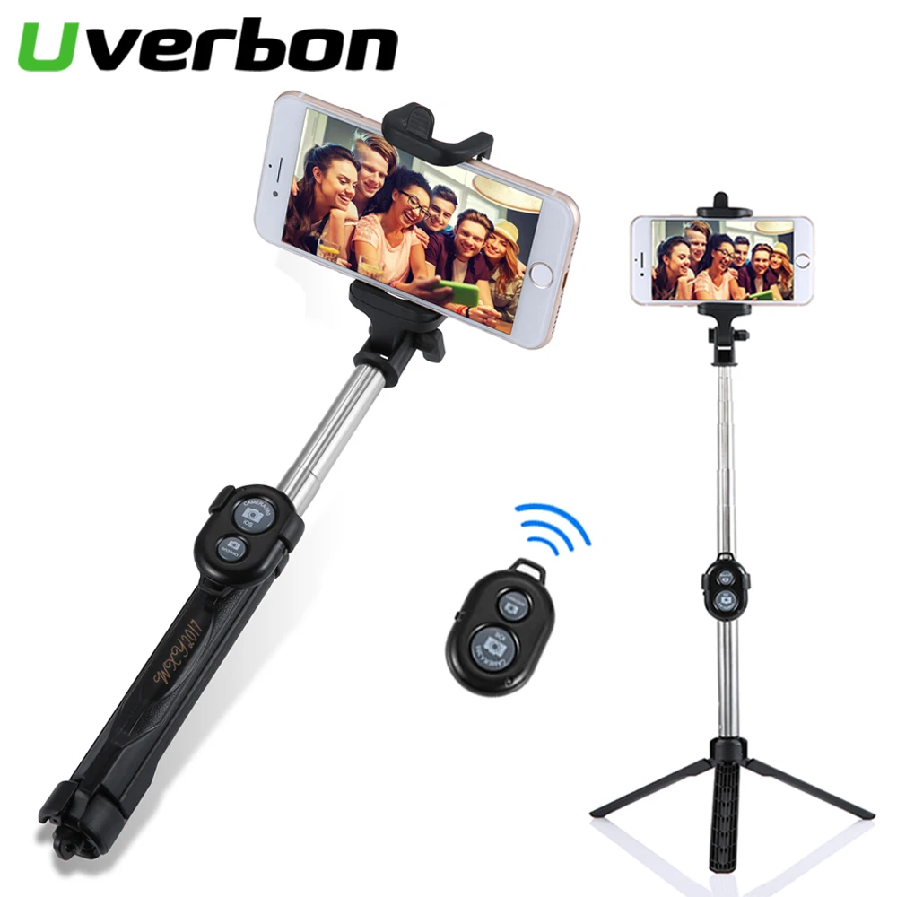 

3 in 1 Foldable Wireless Bluetooth Selfie Stick+Mini Selfie Tripod with Remote Control For iPhone X 8 7 6s plus Portable Monopod