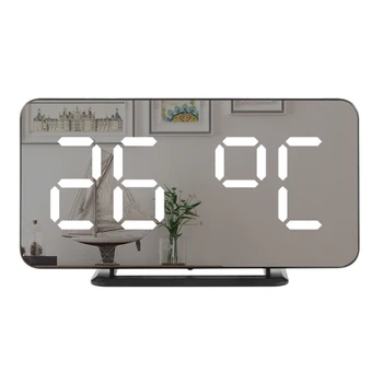 

Snooze Function Alarm Clock Home Easy Reading LED Digital Bedroom Office Temperature Display Adjustable Brightness Desktop