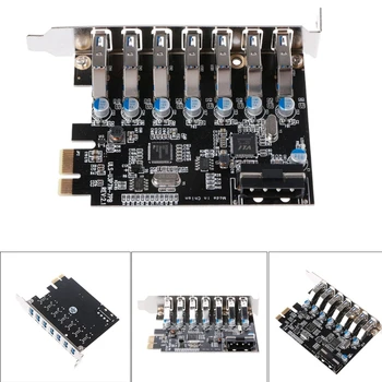 

7-Port SuperSpeed USB 3.0 To 15-Pin SATA Power Connector PCI Express Card Adapter