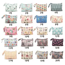 Детские Влажные Сумки Многоразовые для кормления менструальные подушечки Водонепроницаемый ПУЛ защелкивающаяся ручка мокрого мешка сумка для подгузников Сумка для коляски 15*22,5 см