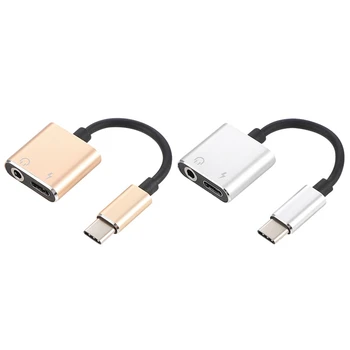 

2x Type C Adapter Aux o Adapter USB Type C to 3.5mm Earphone Jack Adapter for Xiaomi Mi 6 Huawei (Silver&Gold)