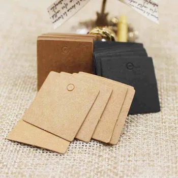 

100pcs 2.5*2.5cm Small Size square Clothes Kraft /black/white Paper Hang Price Tag Event Present Card Paper Label Bookmark