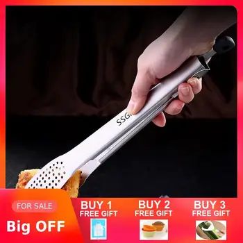 

Kitchen Utensils Food Tong 304 Stainless Steel Cooking Barbecue Meat Tong Buffet Patisserie Salad Clamp Angle Adjustable Stand