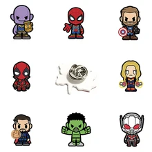 Disney Fashion New Lapel Pins Iron Man Spider-Man Hulk Captain America Modeling Acrylic Epoxy Resin Children Pins  Jewelry
