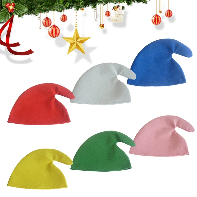 

New Adults And Children Colorful Hats Halloween Christmas Party Decoration 1Pcs Christmas Hat Elves Hat Show Props