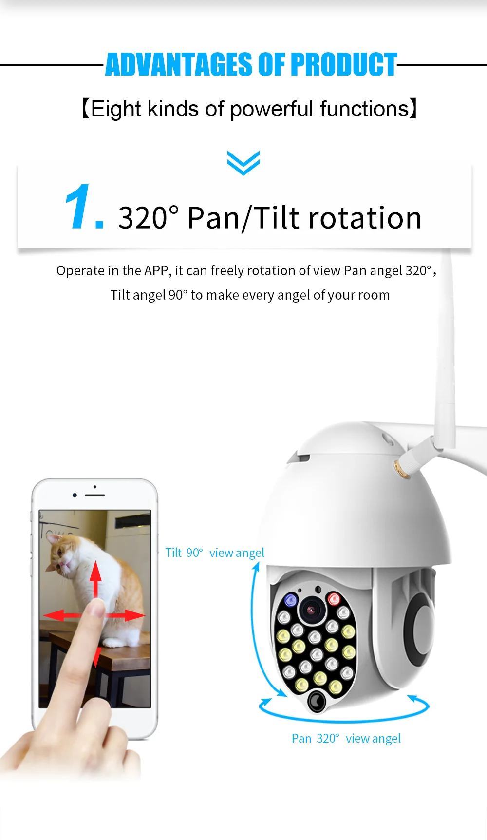 Jiange Wi-Fi зум камера Открытый 21 светодиодов 1080 P/3MP беспроводной PTZ умный водонепроницаемый ycc365 plus для домашней безопасности