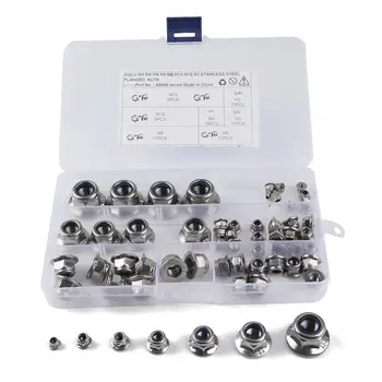 

[Combination] 60PCS In Box-Flange Nylon Nut: M3-10PCS M4-10PCS M5-10PCS M6-10PCS M8-10PCS M10-5PCS M12-5PCS