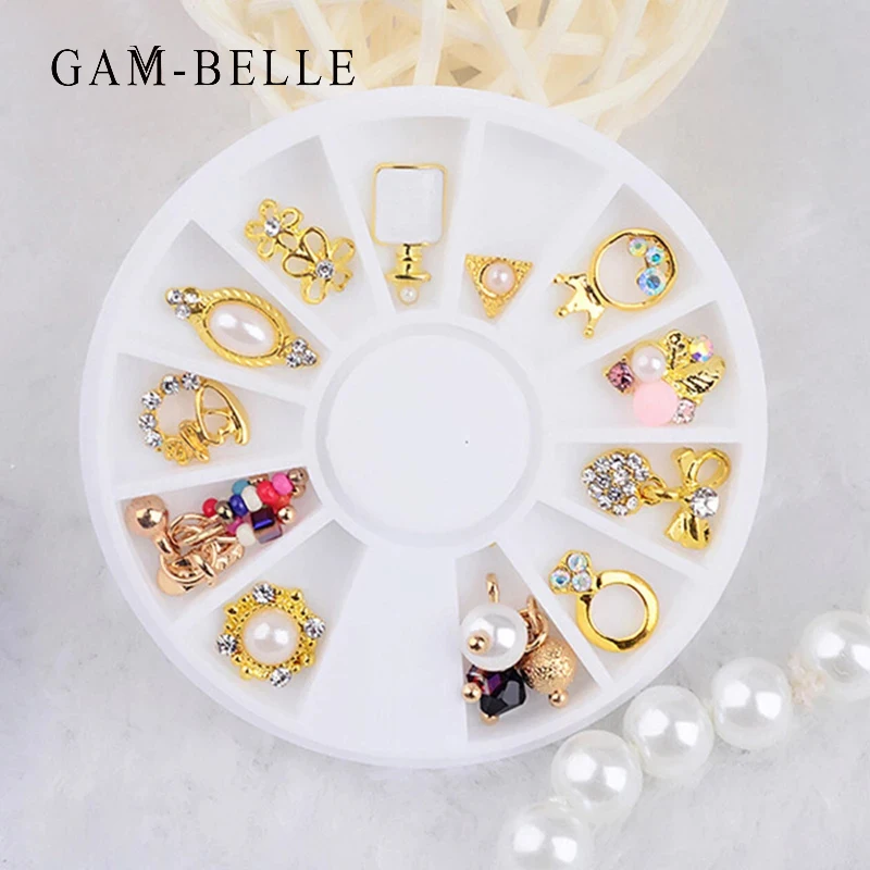 Гам-BELLE 12 сетка металлический сплав ногтей Стразы ювелирных украшений Hand-Made