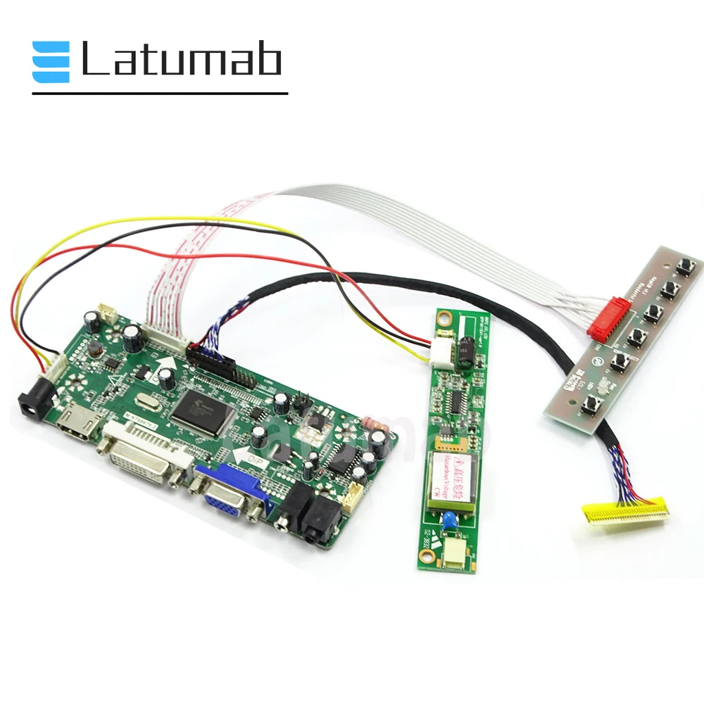 

Latumab Board Kit for LQ133K1LD4B / LQ133K1LD4BZ Board 20Pin LVDS 13.3" Screen Controller Driver Board 1280×800 HDMI+DVI+VGA