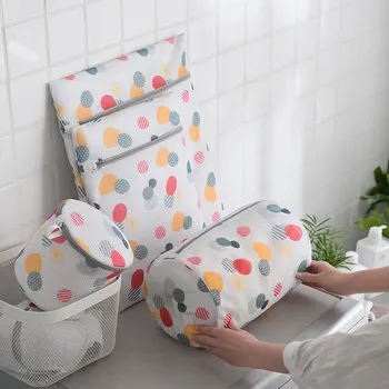 

6pcs Clothes Wash Bra Sock Hosiery Laundry Bag Zippered Fine Mesh Organizer Blouse Washing Machine Home Thickened Travel Storage