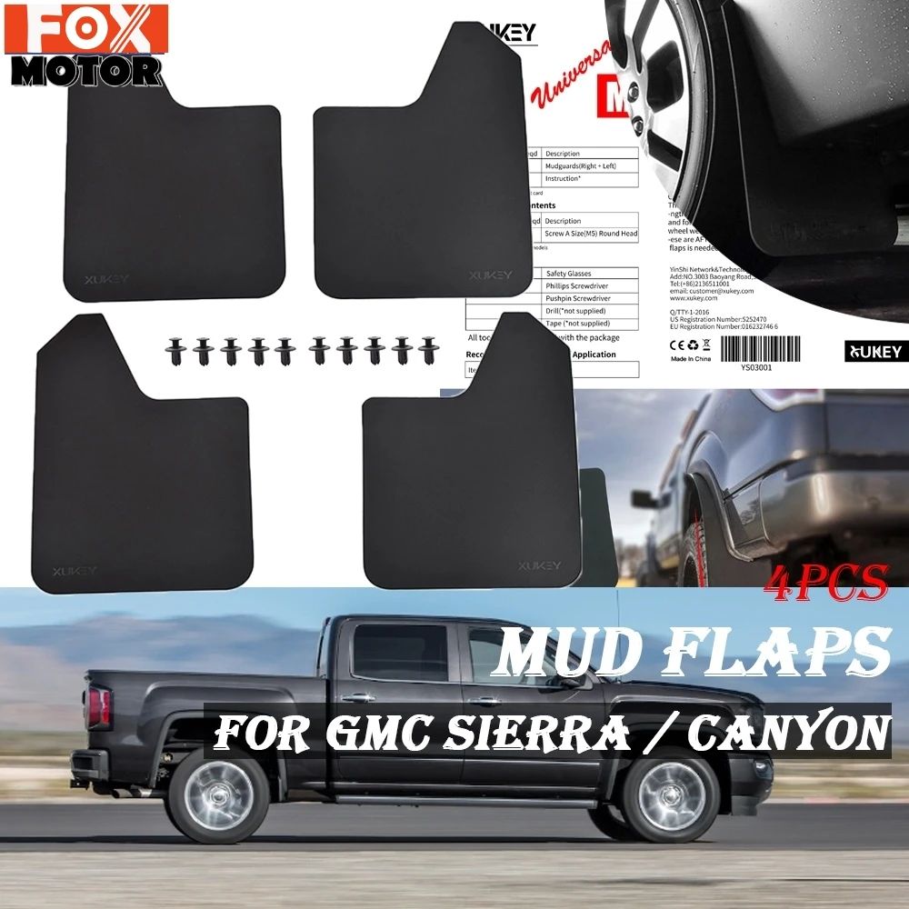 4 sztuk Mud klapy błotniki Splash Guards błotniki błotnik flary dla GMC C/K Sierra Canyon 1500