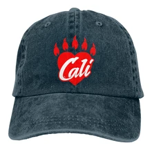 Медведь Cali лапа с сердцем Casquette темно-синий унисекс Мужские Женские деним Strapback бейсболка Регулируемая Гольф папа шляпа