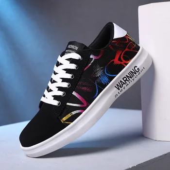 

Casual shoes men's hot sale couples men's and women's shoes canvas shoes shoes Korean version of fashion four-season sneakers